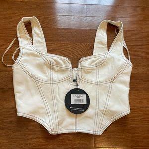 white fox white crop top!!